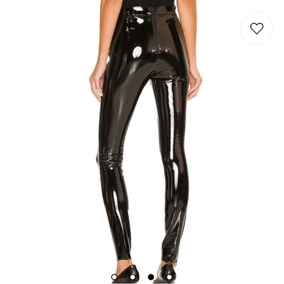 ALICE AND OLIVIA Maddox Black Faux Patent Leather Skinny Pants NWT - Picture 2 of 11